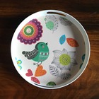 2019 latest design decorative restaurant food containers melamine plastic round serving tray with handles