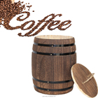 mini carbonized black vintage style coffee bean wooden barrel
