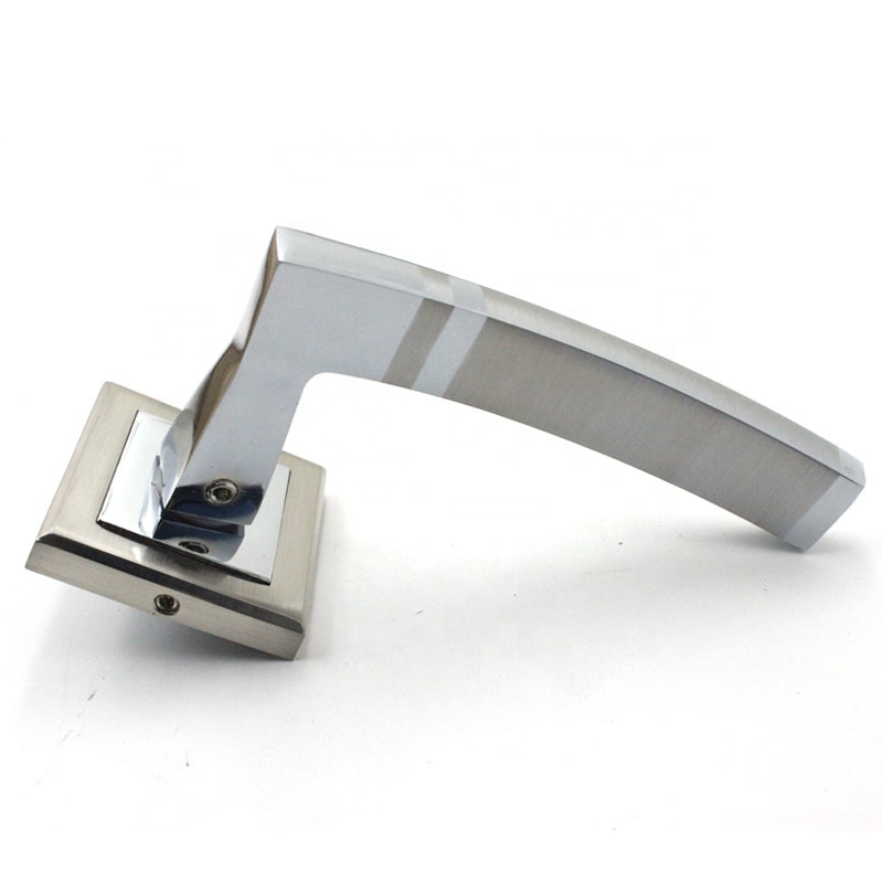 CHROME MODERN LEVER Door Handles ON ROUND ROSE Interior with fixings SET D25