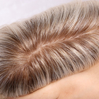 high end double drawn european remy human hair 5.5X5.5 full handtied topper with 4.5"X4.5" silk base hair toppers