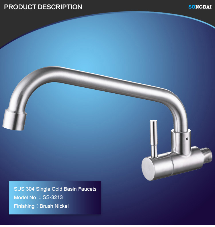 commercial wall mounted kitchen faucet single cold