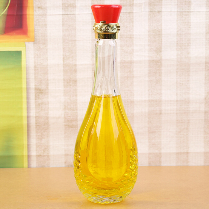 750ml Empty Liquor Bottles Sale Glass Exist Sample for Free Cork Juice Round Beverage Accept Customized Tt Payment Machine-made