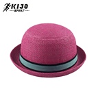 High Quality Paper Straw Dome Bucket Hat Small Round Cap Short Brim Bowler Hat