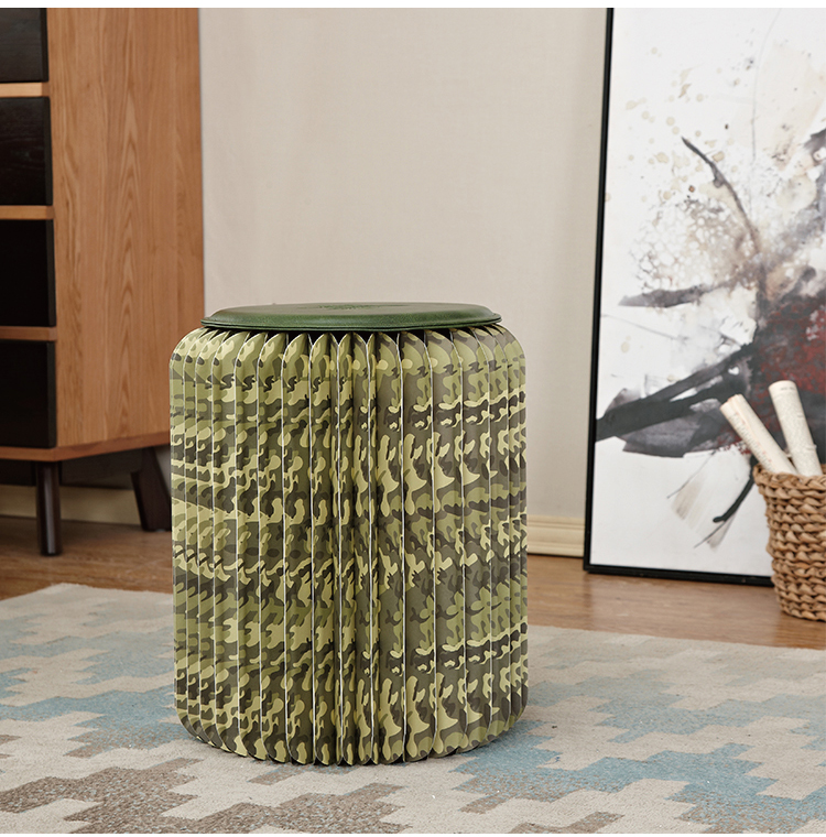 ihpaper Popular Simplify Natural Portable Easy to Transport Customized Camouflage Pattern Paper Stool