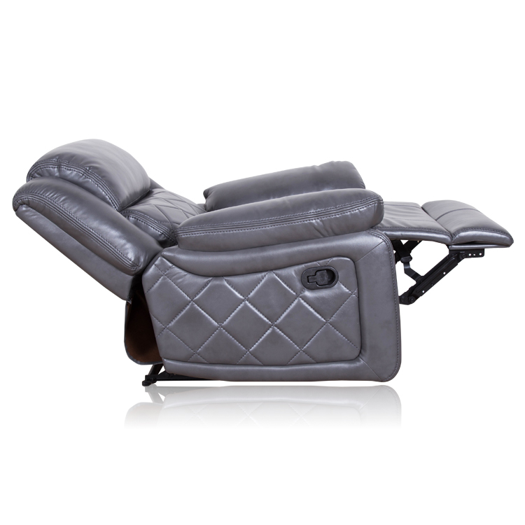 Hot-selling Height Adjustable Grey Heated Imported  Leather Indoor Recliner Chair