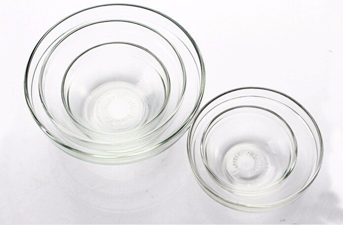 Wholesale customized soda lime bowls salad bowl set glass bowl with lid