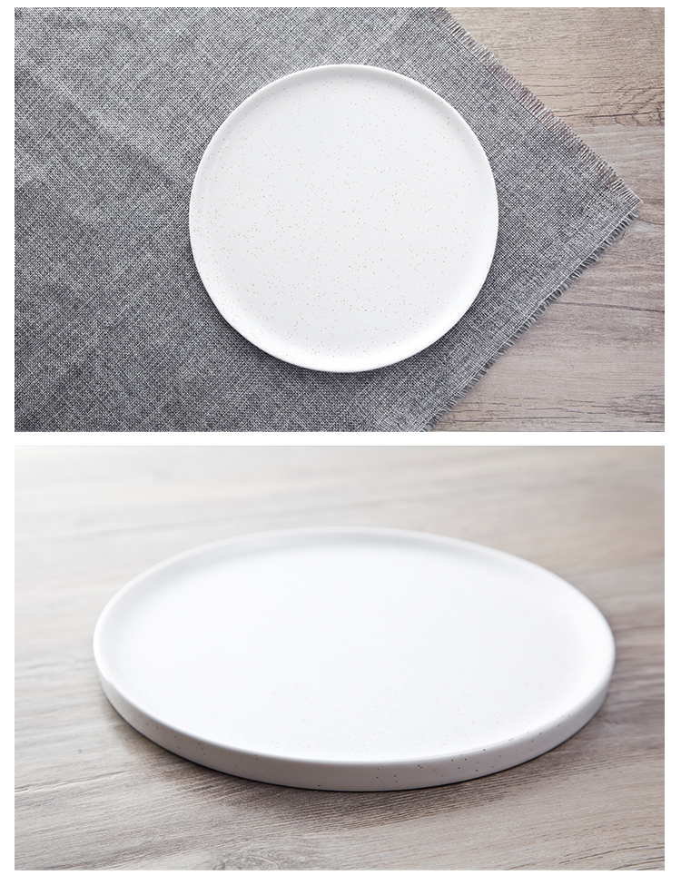 Certified Matte White 12'' Tray Ceramic Low Rim Plate