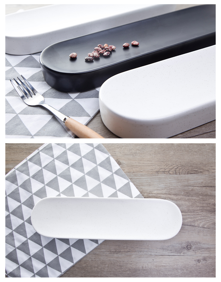 Matte Dinnerware Stripe Irregular White Plate For Dessert
