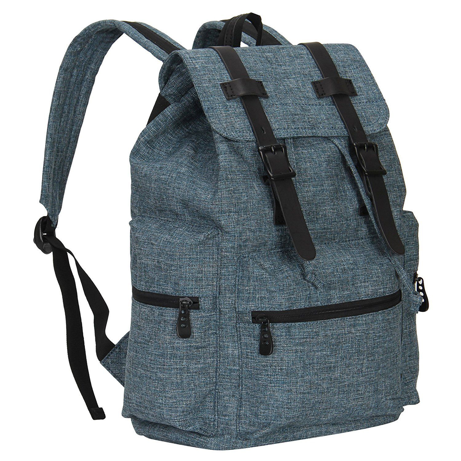 Rucksack mit Vintage-Klappe aus Segeltuch mit Kordelzug für Reisen über Nacht für Teenager