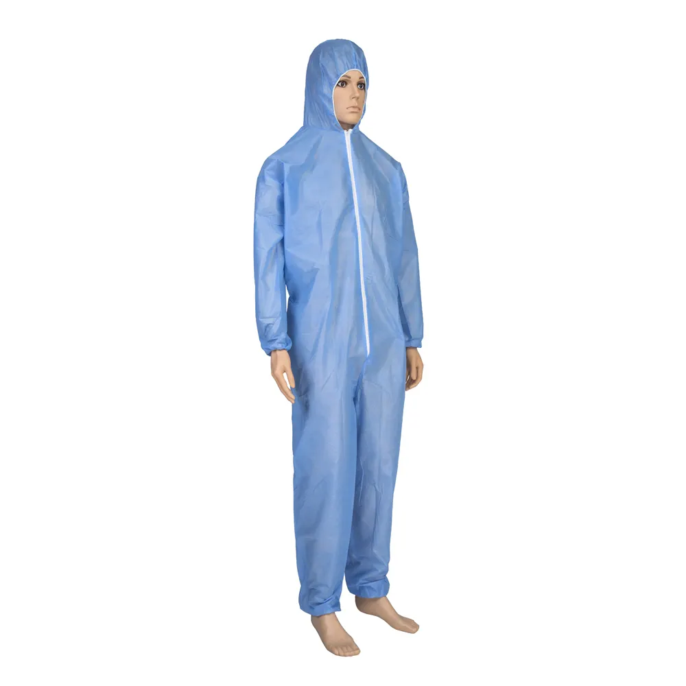 Hazmat Suits Coveralls For Protect Ebola Virus Blue Hazmat Suits Disposable Nonwoven Coverall