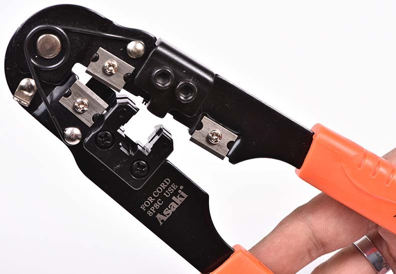 Asaki Ratchet Cable Lug Tool Crimping Pliers , Wire Terminal Crimper Types