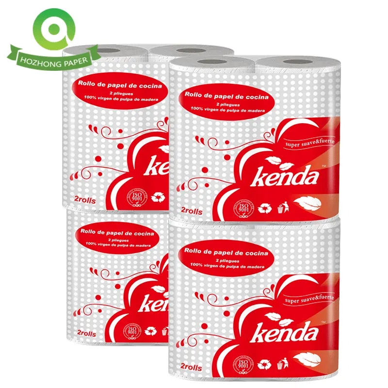 Wholesale 2 ply Disposable Soft & White Cheap Kitchen Towel With 12 rolls
