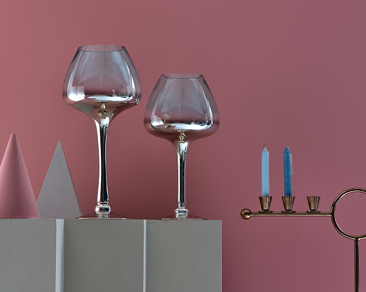 Bixuan Hurricane Candleholder Optic Blue Golden Mirrored Decor Goblet Shape Tea Light Holder Wedding Centerpieces 20x40cm