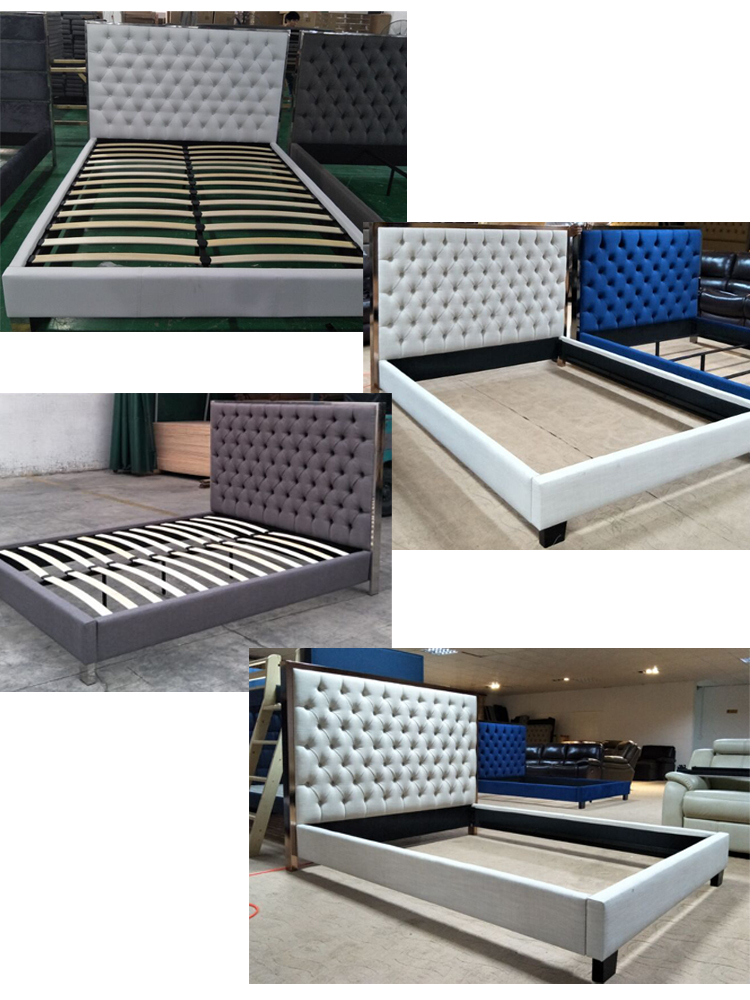 Top queen size wooden bed frame for bedroom