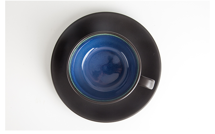 Matte Blue Coffee Cup Set 280Ml Coffee Cup And Saucer