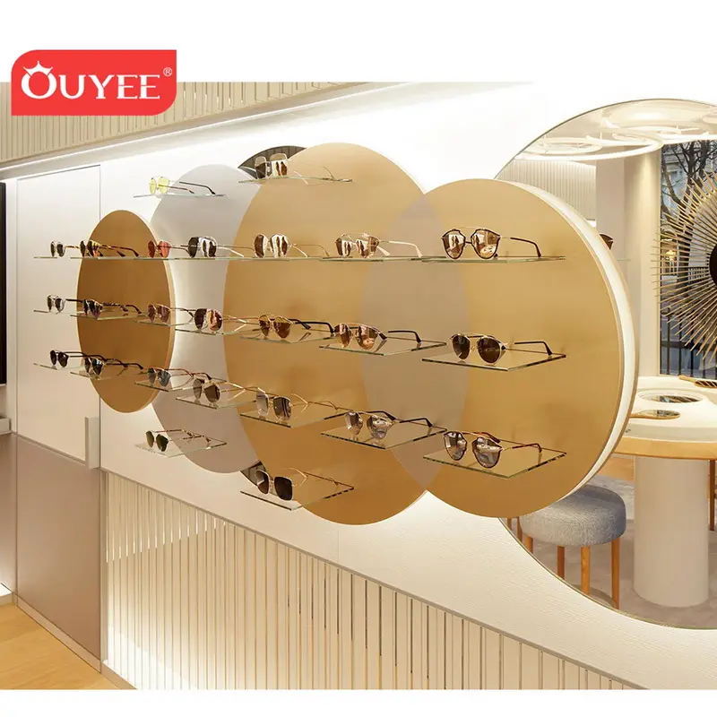 Hot Sale Sunglasses Display Rack Furniture Optical Store Design Wall Mounted Locking Eyewear Optical Displays