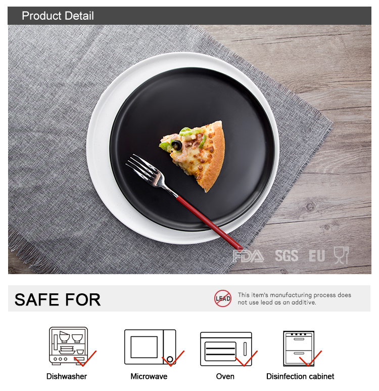 Certified Matte White 12'' Tray Ceramic Low Rim Plate