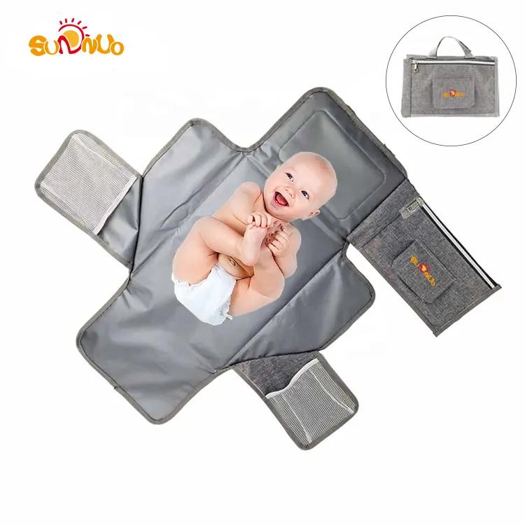 Portable Changing Station with Cushioned Baby Changing Mat For Baby and Wipes Case,Changing Pad Mat