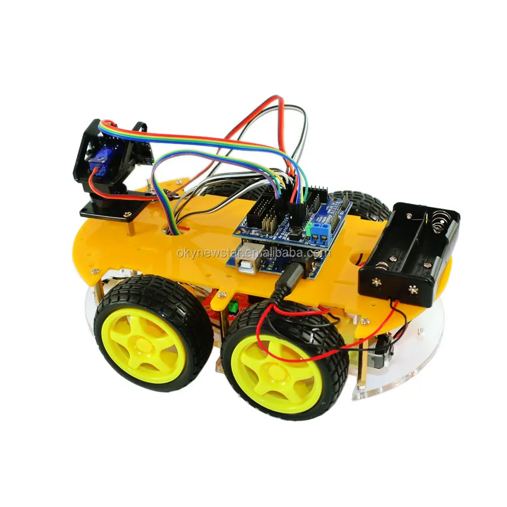 Okystar OEM/ODM 4WD Intelligent Robot Tracking Obstacle Avoidance Smart Car Kit STEM Education Robot