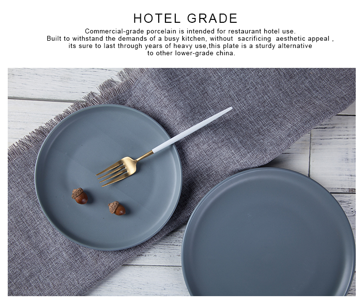 Cheap Hotelware Crockery Sets 7.5 8.5 10 11 12 Inch Blue Grey Dinner Plate