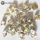 SI.VOUS Square Shape Crystal Fancy Stone Pointback Rhinestone For Nails Art