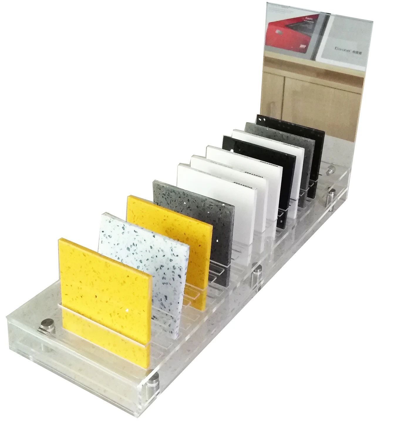 Acrylic Artificial Stone Display Rack With Logo Printed