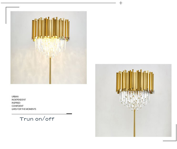 Hotel Dia.35*H150cm/Light-luxury post-modern decorative art crystal Floor lamp, for model room,bedroom,dining room Living Room