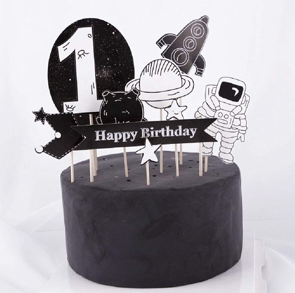 Happy Birthday Cake Topper Adorno de Torta de Cumplea/ños Azul Azul Decoraci/ón para Baby Shower de Ni/ños 16 Piezas Cupcake Toppers Decoraci/ón de Pasteles