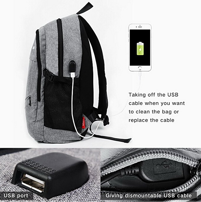 Sacs à dos étanches pour collèges et lycées en gros avec port de chargement USB