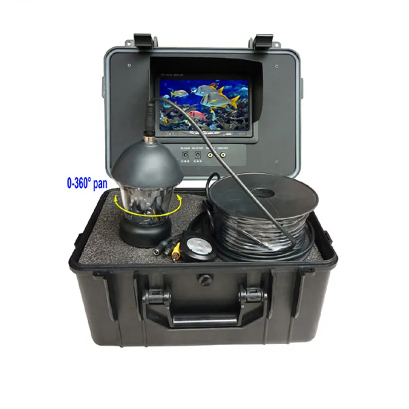 Underwater Fishing Camera Kit with 20Meters Depth 360 Panning Rotative Camera 7Inch TFT LCD Monitor