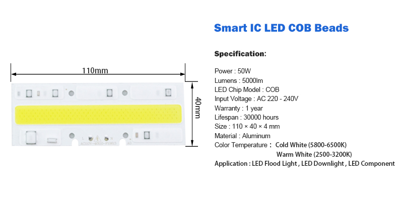 Led Cob Licht Chip 30W 50W 70W 100W 150W Led Lamp Chip 220V Input smart Ic Led Driver Voor Diy Led Schijnwerper