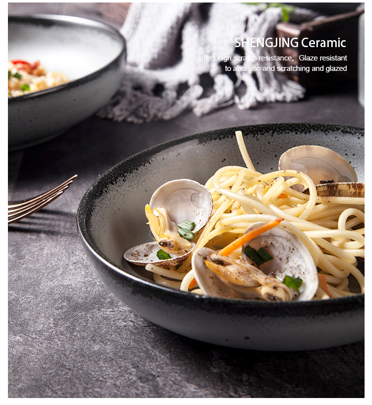 Best Stoneware Dinnerware 18cm Restaurant Ceramic Plate Grey