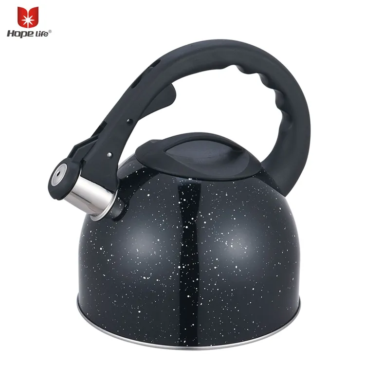 marble coating smart whistling tea kettle stainless steel 201 for all stove top