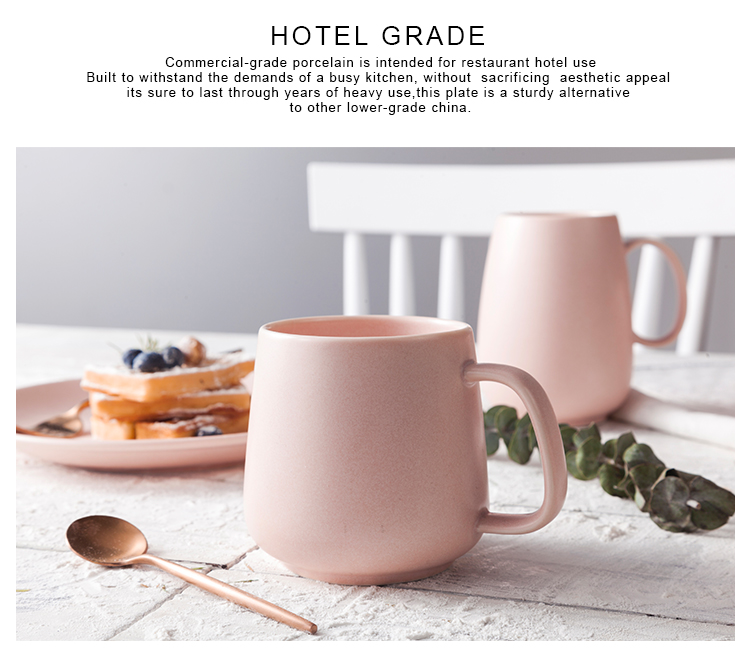 Bulk Ceramic Coffee Cup Custom Matte Glaze Pink Ceramic Mug