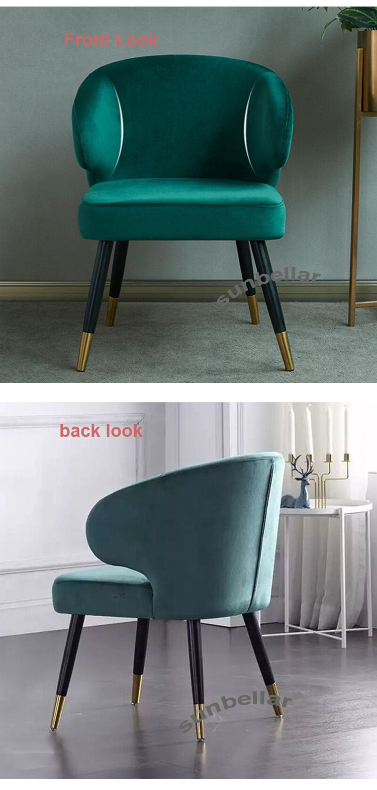 wholesale velvet dining chair wooden legs with gold cover  living room luxury armchair fabric modern design accent chair
