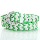 Beyond Women Fashion Cotton Braided Elastic Rope Belt