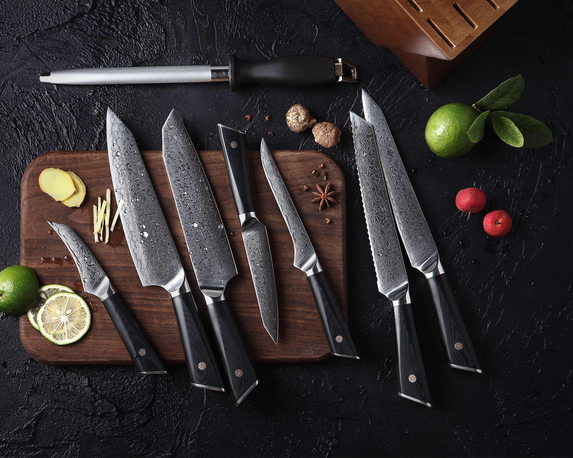 Yangjiang kichen slicer cutting damascus bread knife