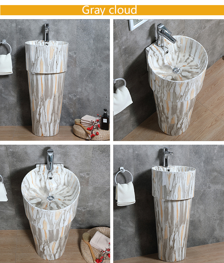 Best sellers freestanding stand bathroom ceramic wash basin