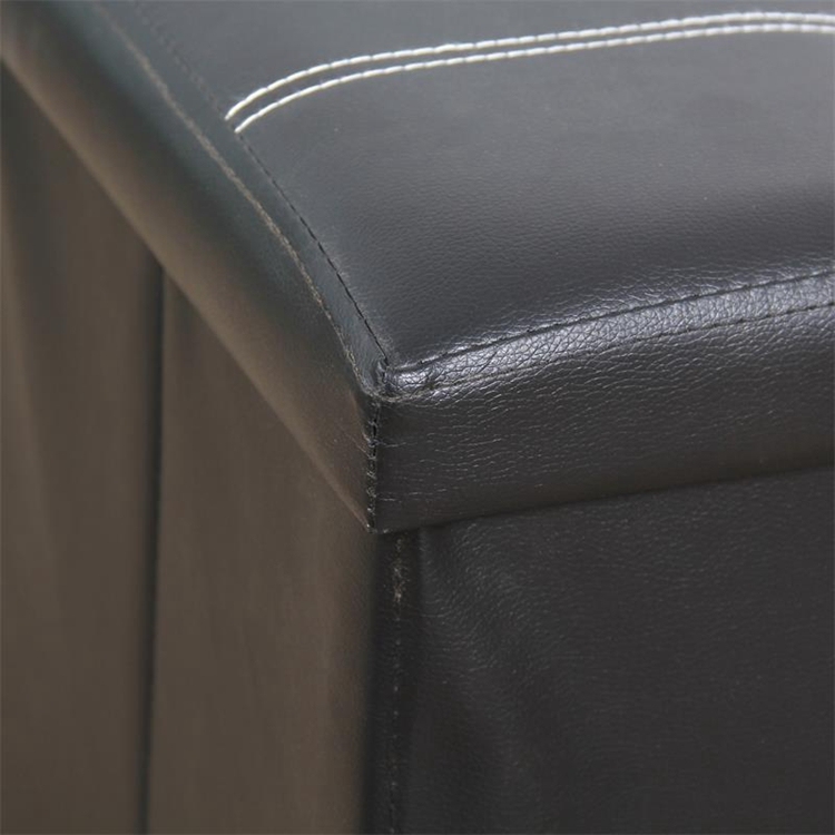 Double needle 110*38*38 faux leather storage ottoman and new ottoman bench storage