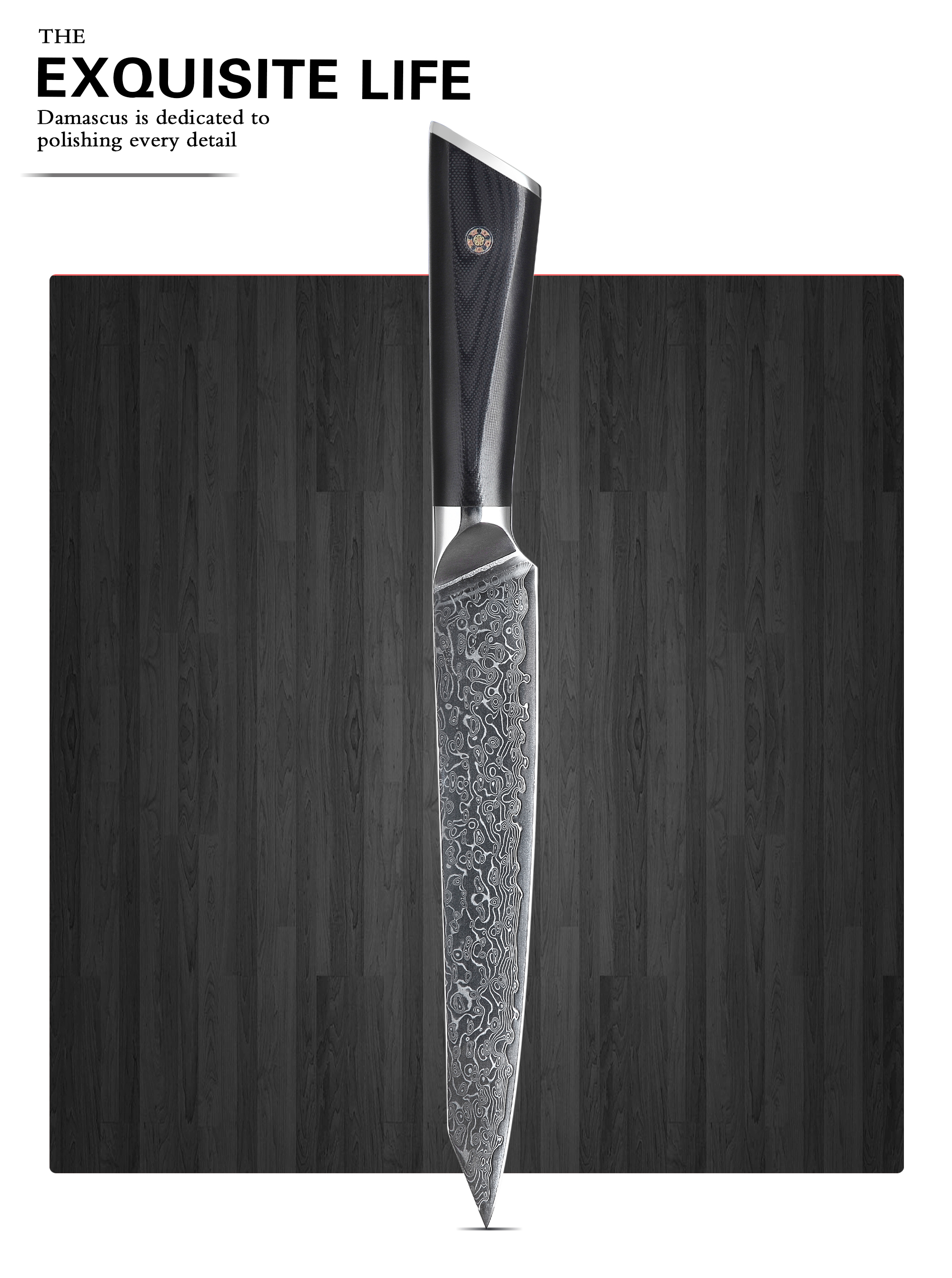 Yangjiang kichen slicer cutting damascus bread knife