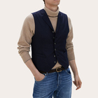 Manufacturer OEM men's black striped vest for suit & outwear