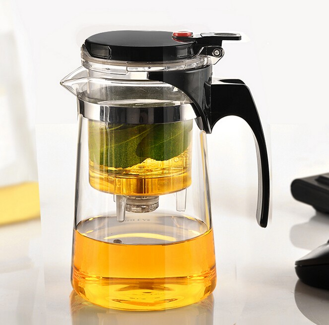 350ml Heat resistant glass tea pot with stainless steel infuser and Lid