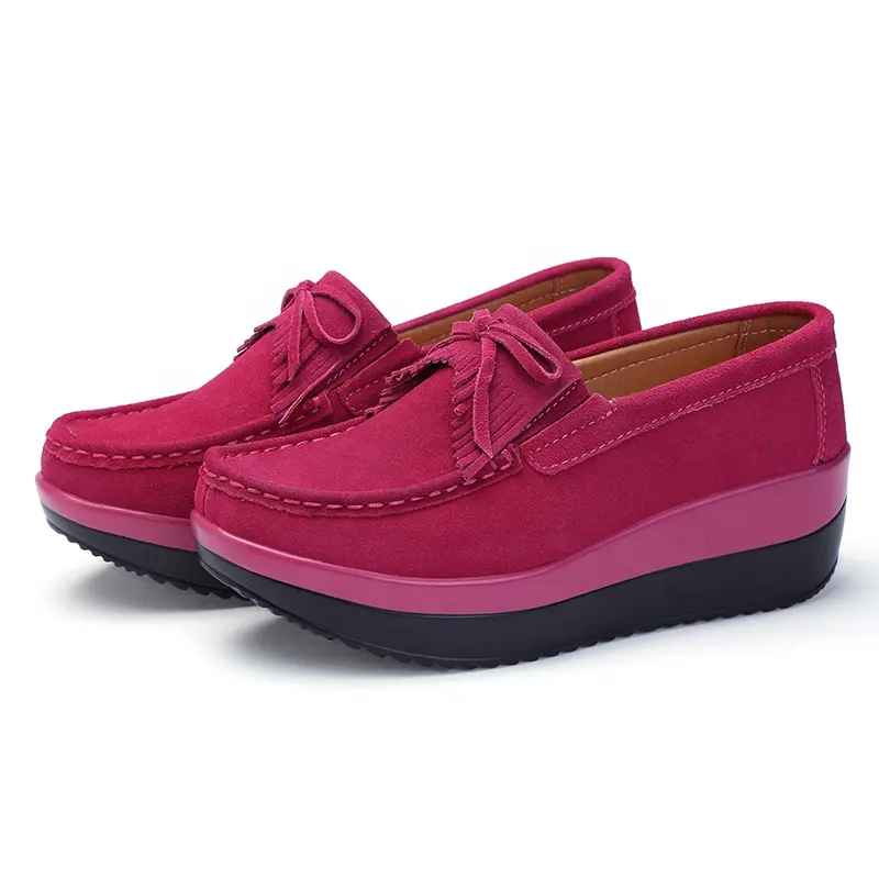 cheap high quality suede women casual height increasing shoes