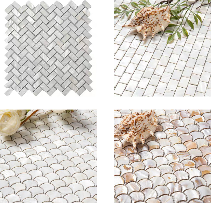 Irregular Herringbone Shell Seashell Mosaic Fish Scales Mosaic