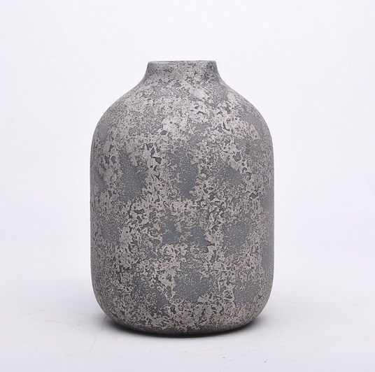 Modern gray color rough frosted design cheap cement retro  flower vase