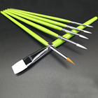 White Taklon Bristle Short Wooden Handle Face Painting Brushes Tools Supplier