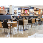 cheap mall food court table with sled base chairs