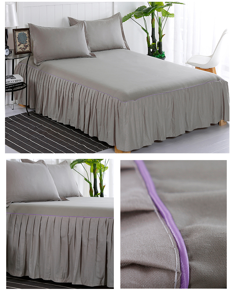 OEM Simple light colour dust ruffle decorative bed runner/skirt