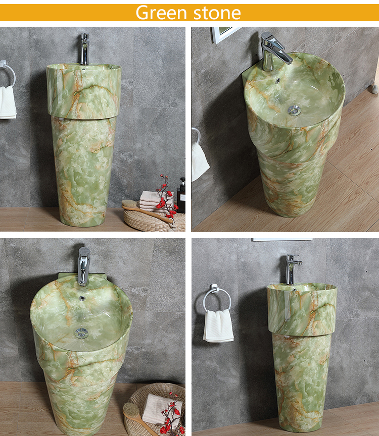 High-grade handmade pedestal hand stand price color ceramic wash basin