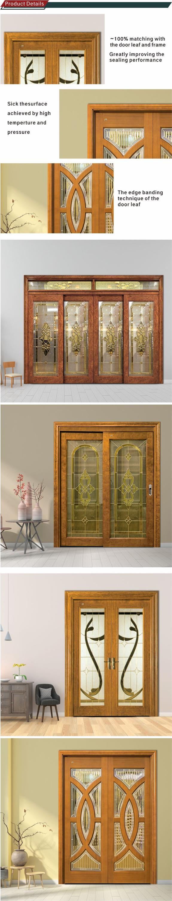 New craft! European contemporary design wood frame sliding glass door